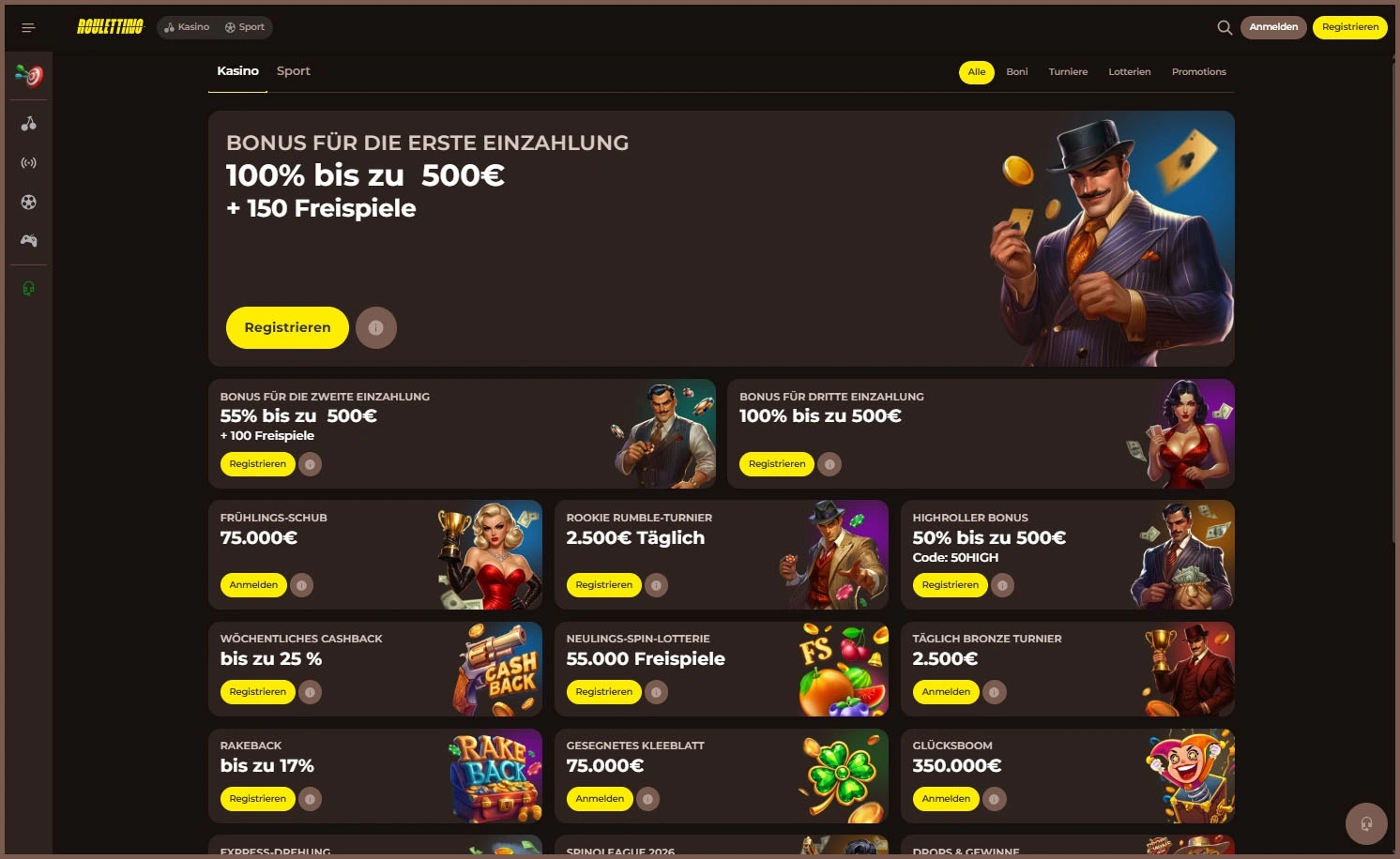 Bonusangebote und Promotionen im Roulettino Casino